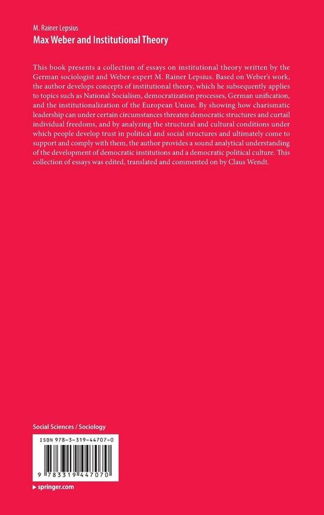 Produktbild: Max Weber and Institutional Theory