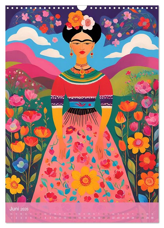 Produktbild: Gefangen in Normen. Frida Kahlo inspiriert. Flor de mi alma (Wandkalender 2026 DIN A3 hoch), CALVENDO Monatskalender
