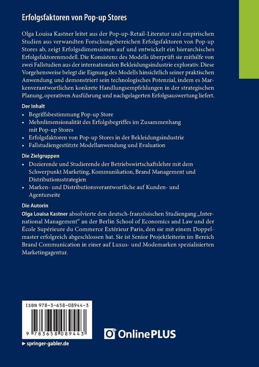 Produktbild: Erfolgsfaktoren von Pop-up Stores