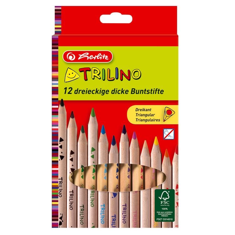 Produktbild: Herlitz 10412062 - Trilino Dreikantbuntstifte, 12er Set