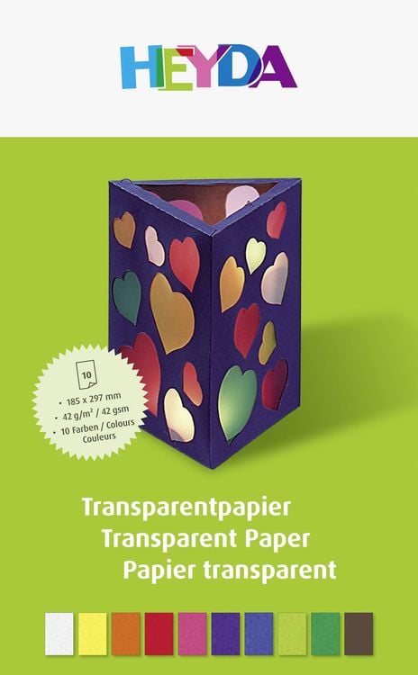 Produktbild: Heyda Pergamin Transparentpapier, 10 Farben DIN A4