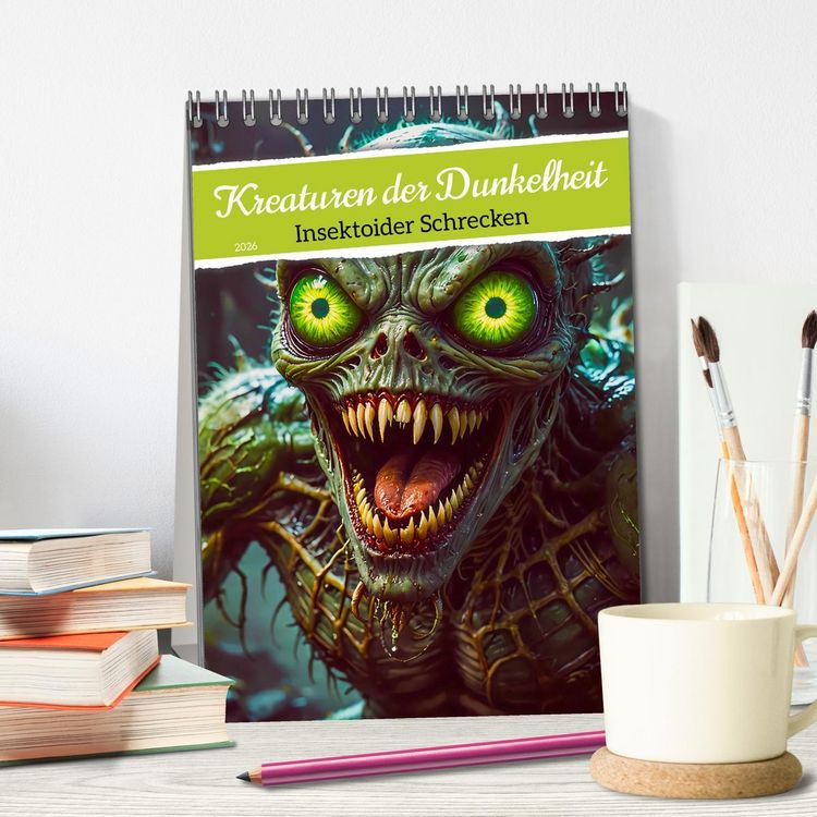 Produktbild: Kreaturen der Dunkelheit - Insektoider Schrecken (Tischkalender 2026 DIN A5 hoch), CALVENDO Monatskalender
