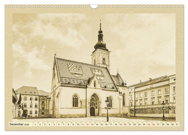 Produktbild: Zagreb &ndash; Ein Kalender im Zeitungsstil (Wandkalender 2026 DIN A3 quer), CALVENDO Monatskalender