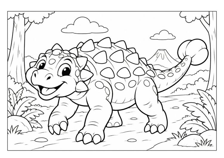 Produktbild: Dino Malbuch f&uuml;r Kinder ab 4 Jahren mit 50 s&uuml;&szlig;en Ausmalbildern