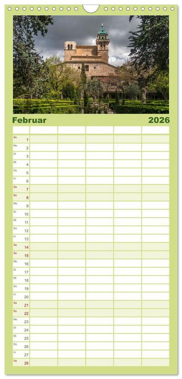 Produktbild: Familienplaner 2026 - Spanien - Balearen - Mallorca mit 5 Spalten (Wandkalender, 21 x 45 cm) CALVENDO