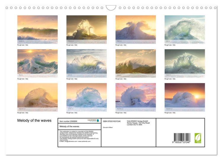 Produktbild: Melody of the waves (Wall Calendar 2026 DIN A3 landscape), CALVENDO 12 Month Wall Calendar