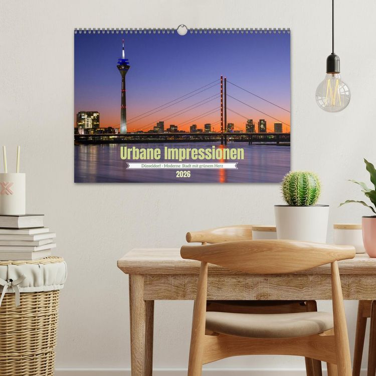 Produktbild: Urbane Impressionen. D&uuml;sseldorf - Moderne Stadt mit gr&uuml;nem Herz. (Wandkalender 2026 DIN A3 quer), CALVENDO Monatskalender