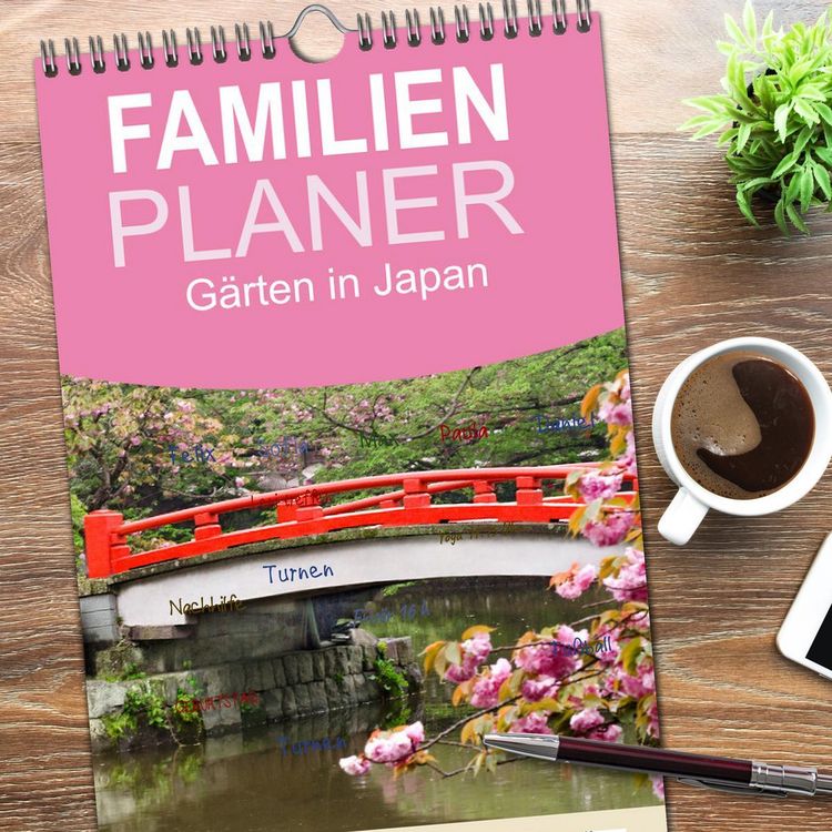 Produktbild: Familienplaner 2026 - G&auml;rten in Japan mit 5 Spalten (Wandkalender, 21 x 45 cm) CALVENDO