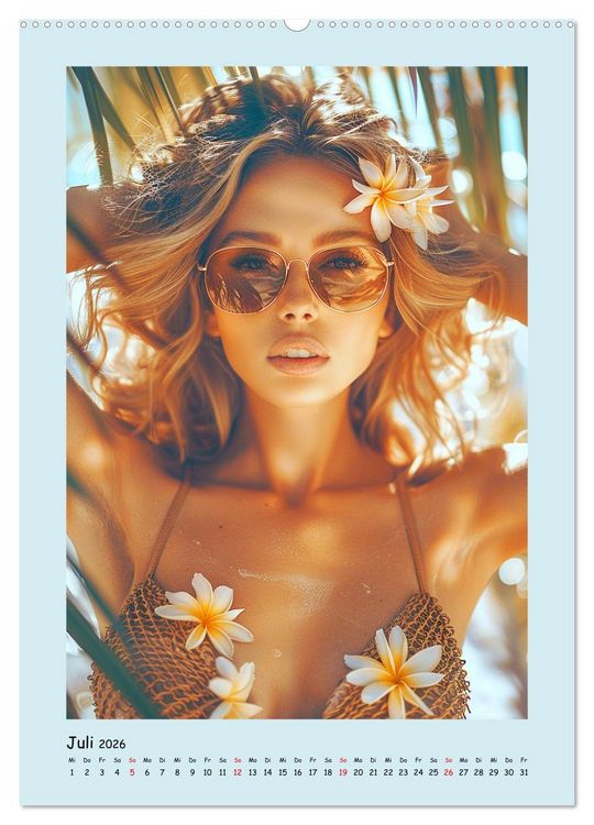 Produktbild: Sommer-Traum. Sch&ouml;ne M&auml;dchen am Meer (hochwertiger Premium Wandkalender 2026 DIN A2 hoch), Kunstdruck in Hochglanz