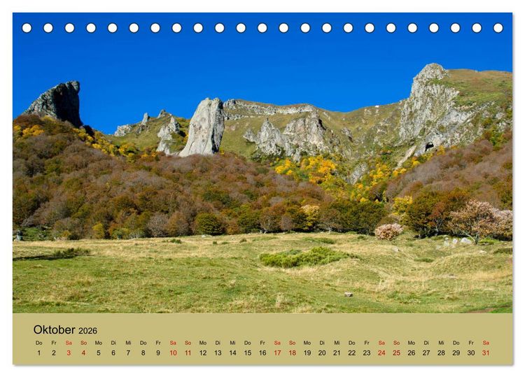 Produktbild: Naturparadies Auvergne (Tischkalender 2026 DIN A5 quer), CALVENDO Monatskalender