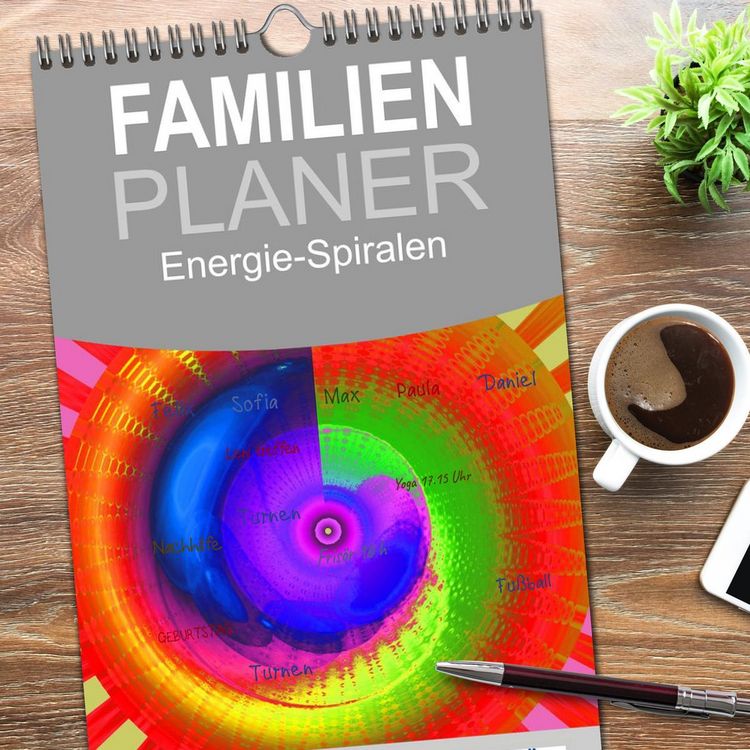 Produktbild: Familienplaner 2026 - Energie-Spiralen mit 5 Spalten (Wandkalender, 21 x 45 cm) CALVENDO