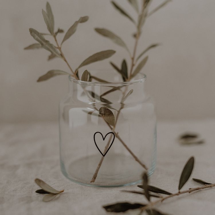 Produktbild: Vase aus Glas mittel Herz