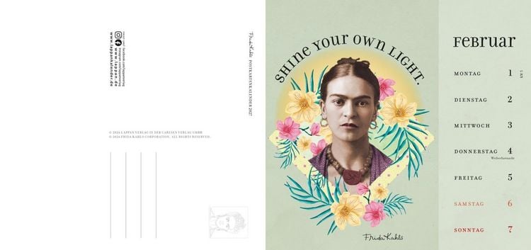 Produktbild: Frida Kahlo Postkartenkalender 2027 - I paint my own reality