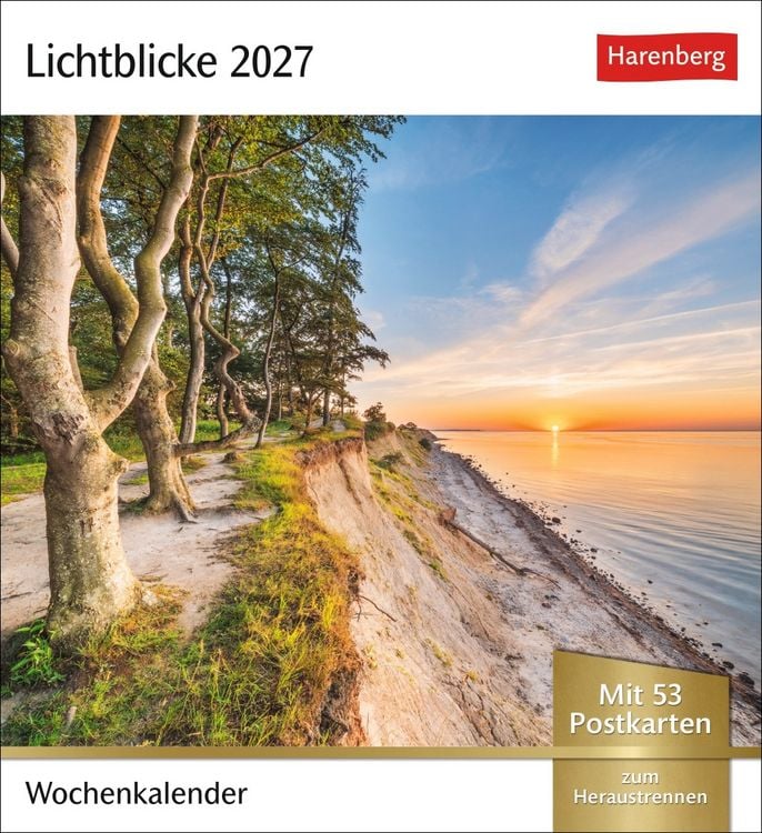 Produktbild: Lichtblicke Postkartenkalender 2027 - Wochenkalender mit 53 Postkarten