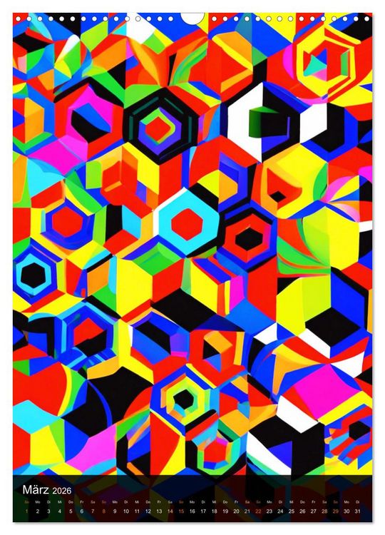 Produktbild: OP Art Nichts f&uuml;r schwache Augen (Wandkalender 2026 DIN A3 hoch), CALVENDO Monatskalender