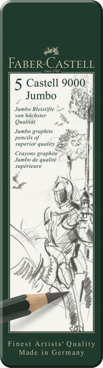 Produktbild: Faber-Castell Bleistifte Castell 9000 Jumbo HB 2B 4B 6B 8B, 5er Set