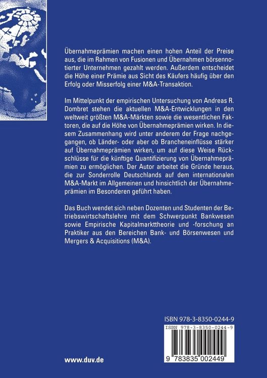 Produktbild: Übernahmeprämien im Rahmen von M&A-Transaktionen