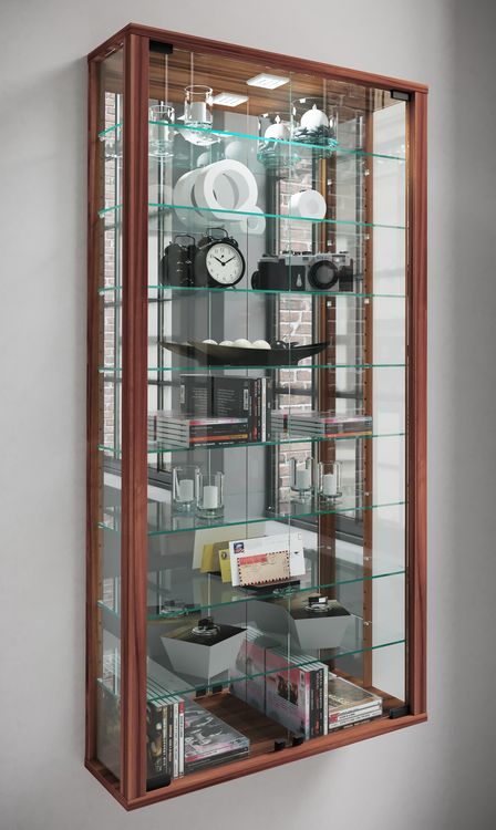 Produktbild: Wandvitrine Glasvitrine Vitrosa Maxi Spiegel