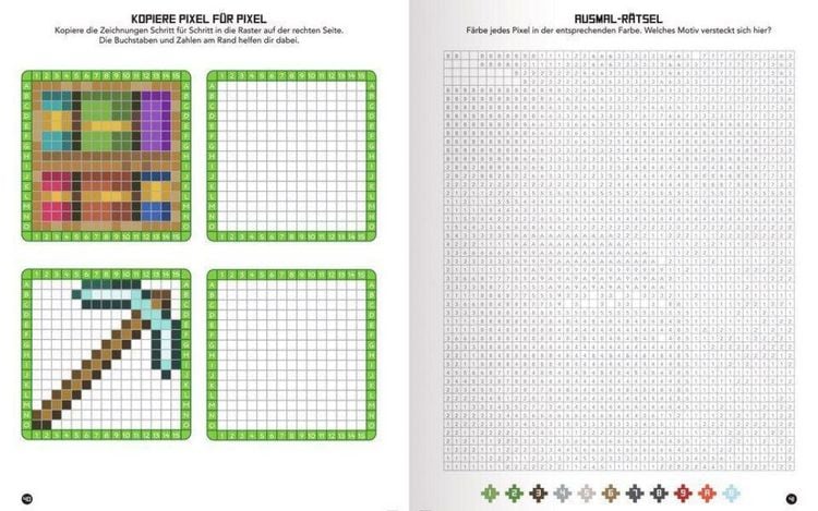 Produktbild: Pixel-Malbuch f&uuml;r Minecrafter &ndash; Crafting Spezial - 70 Pixel-Ausmalbilder aus der Minecraft-Welt