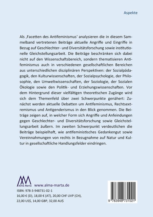 Produktbild: Facetten des Antifeminismus