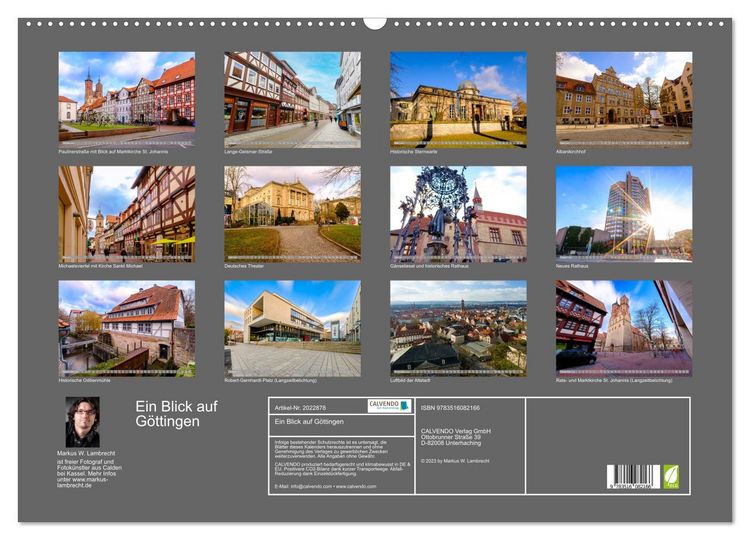 Produktbild: Ein Blick auf G&ouml;ttingen (Wandkalender 2026 DIN A2 quer), CALVENDO Monatskalender