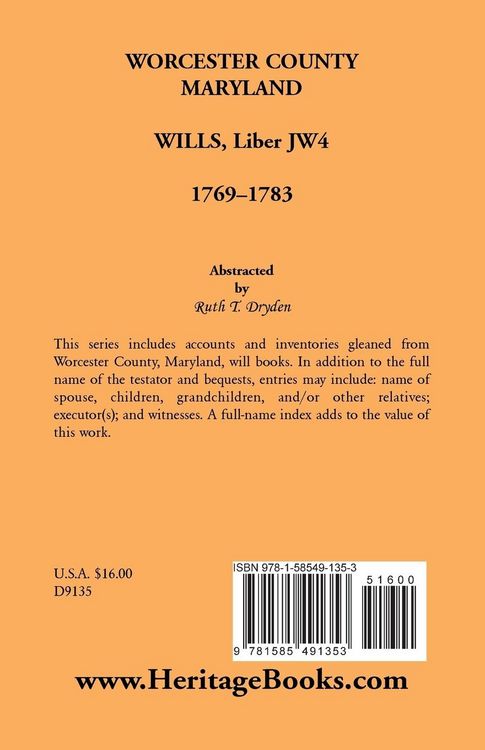 Produktbild: Worcester Will Books, Liber JW4, 1769-1783