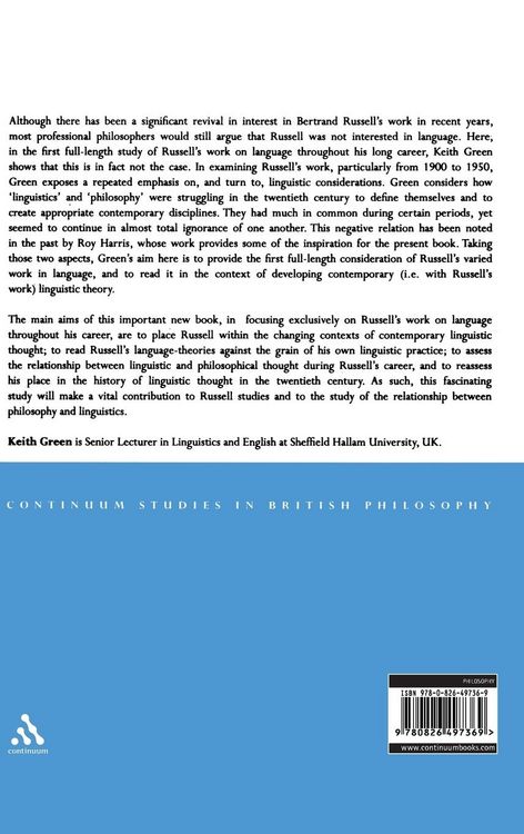 Produktbild: Bertrand Russell, Language and Linguistic Theory
