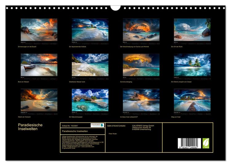 Produktbild: Paradiesische Inselwelten (Wandkalender 2026 DIN A3 quer), CALVENDO Monatskalender
