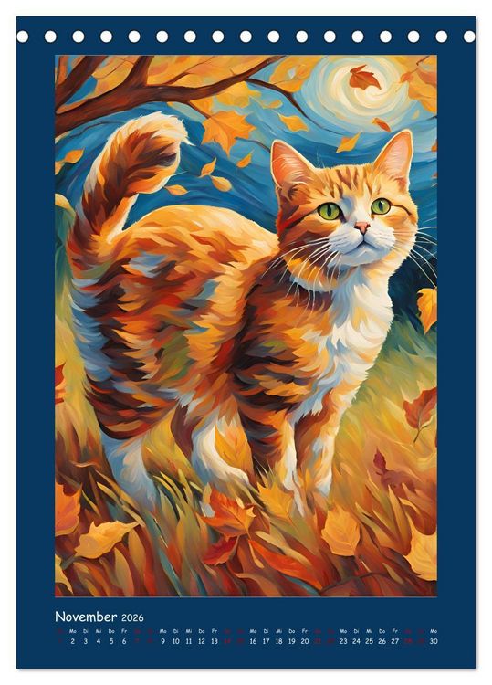 Produktbild: Katzen im Farbenspiel (Tischkalender 2026 DIN A5 hoch), CALVENDO Monatskalender