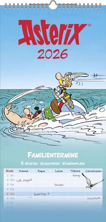 Produktbild: Asterix 2026 Familienplaner - Familien-Timer - Termin-Planer - Kids - Kinder-Kalender - Familien-Kalender - 22x45