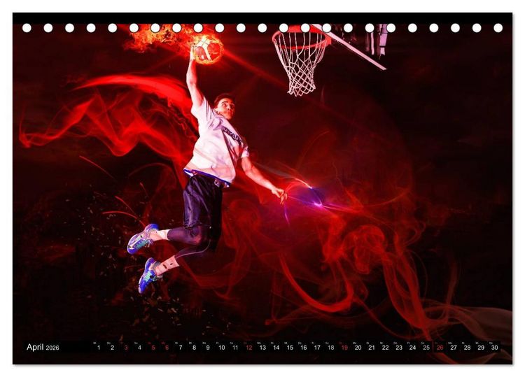 Produktbild: Basketball Fantasiewelten (Tischkalender 2026 DIN A5 quer), CALVENDO Monatskalender