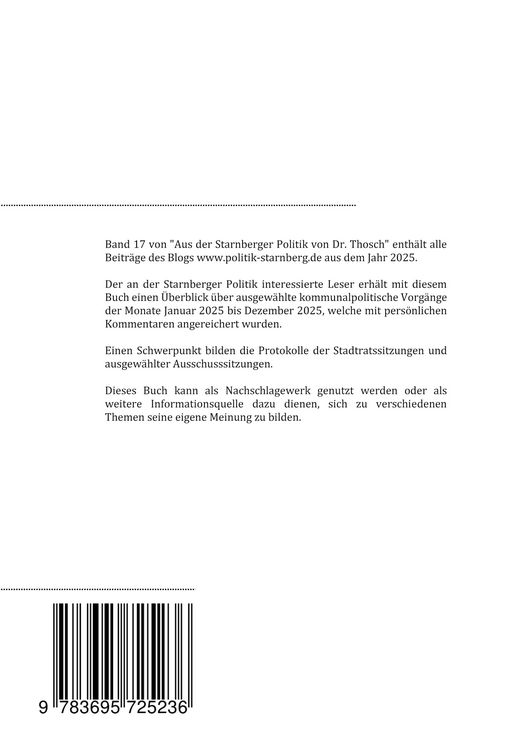 Produktbild: Aus der Starnberger Politik von Dr. Thosch