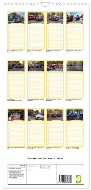 Produktbild: Familienplaner 2027 - Feuerwehr New York - Heart of the City mit 5 Spalten (Wandkalender, 21 x 45 cm) CALVENDO