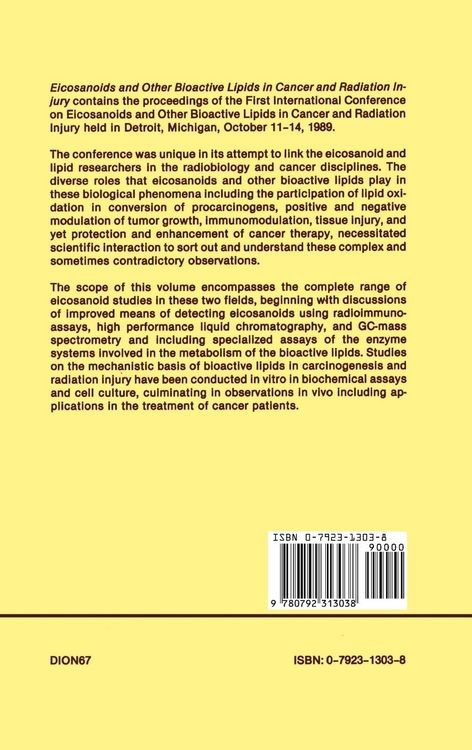 Produktbild: Eicosanoids and Other Bioactive Lipids in Cancer and Radiation Injury