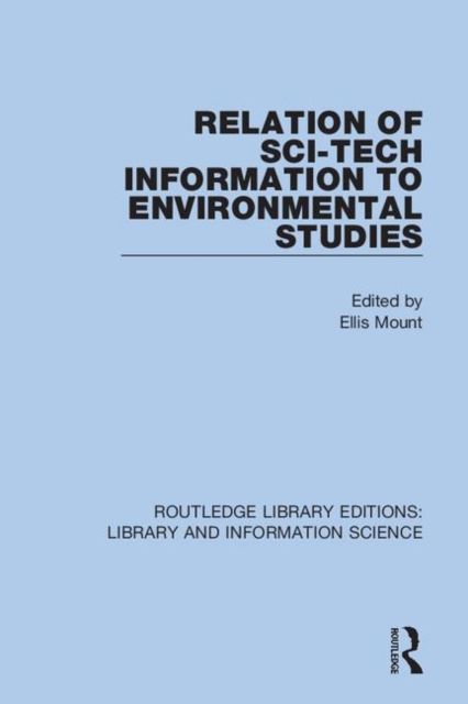 Produktbild: Relation of Sci-Tech Information to Environmental Studies