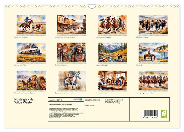 Produktbild: Nostalgie - der Wilde Westen (Wandkalender 2026 DIN A3 quer), CALVENDO Monatskalender