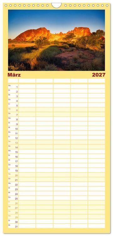 Produktbild: Familienplaner 2027 - Roadtrip durchs Outback &ndash; Australiens wilde Seele mit 5 Spalten (Wandkalender, 21 x 45 cm) CALVENDO