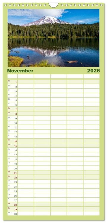Produktbild: Familienplaner 2026 - Westw&auml;rts - &Uuml;ber die Rocky Mountains zum Pazifik mit 5 Spalten (Wandkalender, 21 x 45 cm) CALVENDO