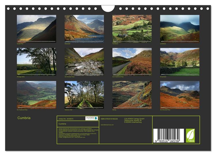 Produktbild: Cumbria (Wandkalender 2026 DIN A4 quer), CALVENDO Monatskalender
