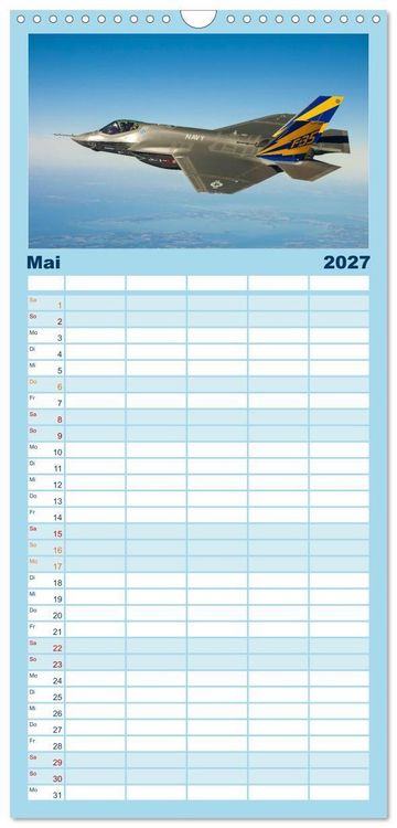 Produktbild: Familienplaner 2027 - Kampfjets - D&uuml;senj&auml;ger-Kalender mit 5 Spalten (Wandkalender, 21 x 45 cm) CALVENDO