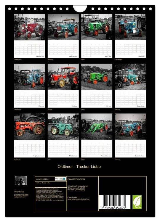 Produktbild: Oldtimer - Trecker Liebe (Wandkalender 2026 DIN A4 hoch), CALVENDO Monatskalender