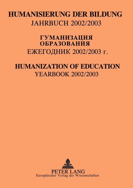 Produktbild: Humanisierung der Bildung- Jahrbuch 2002/2003