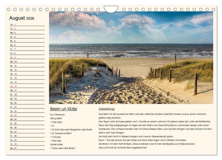 Produktbild: Ostfriesland kochen wie fr&uuml;her (Wandkalender 2026 DIN A4 quer), CALVENDO Monatskalender
