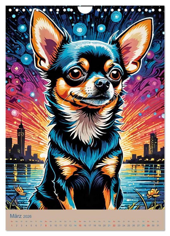 Produktbild: Chihuahuas. Kunstvolle Portr&auml;ts der kleinen Hunde (Wandkalender 2026 DIN A4 hoch), CALVENDO Monatskalender