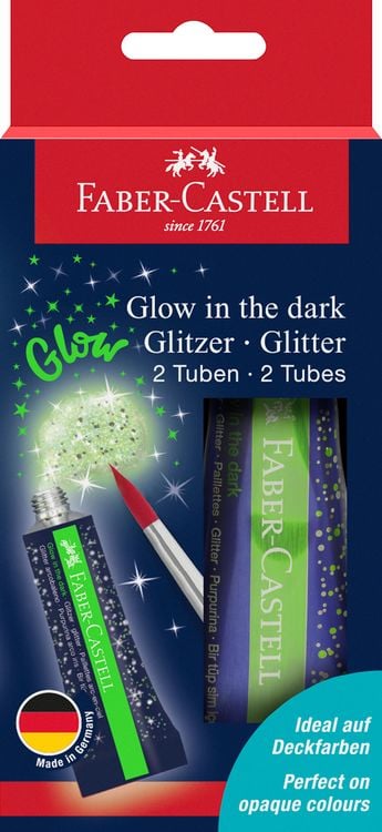 Produktbild: Faber-Castell Glitzer Glow in the dark 12 ml 2x BK