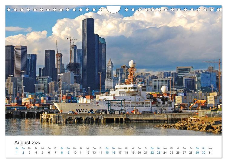 Produktbild: Gro&szlig;e und kleine Schiffe im Seehafen Seattle (Wandkalender 2026 DIN A4 quer), CALVENDO Monatskalender
