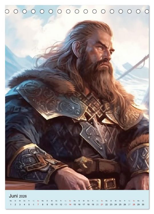 Produktbild: Fantasy Krieger. B&auml;renk&auml;mpfer aus dem Norden (Tischkalender 2026 DIN A5 hoch), CALVENDO Monatskalender