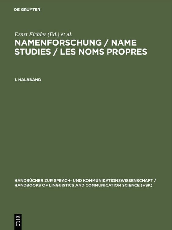 Produktbild: Namenforschung / Name Studies / Les noms propres. 1. Halbband