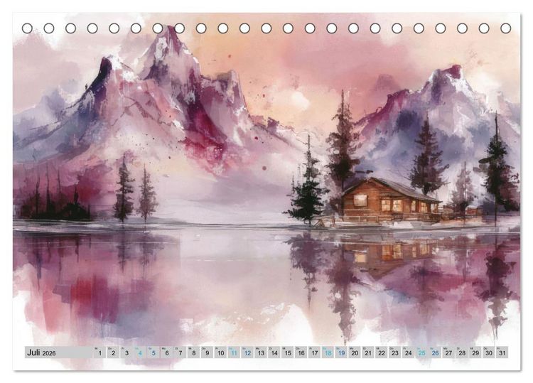 Produktbild: Farbige Bergwelten (Tischkalender 2026 DIN A5 quer), CALVENDO Monatskalender