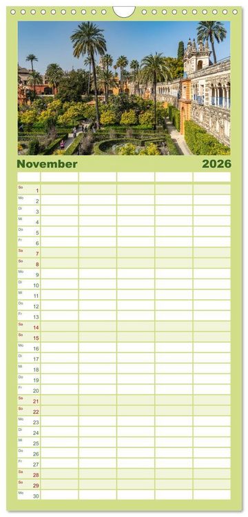 Produktbild: Familienplaner 2026 - Andalusien - Sevilla mit 5 Spalten (Wandkalender, 21 x 45 cm) CALVENDO